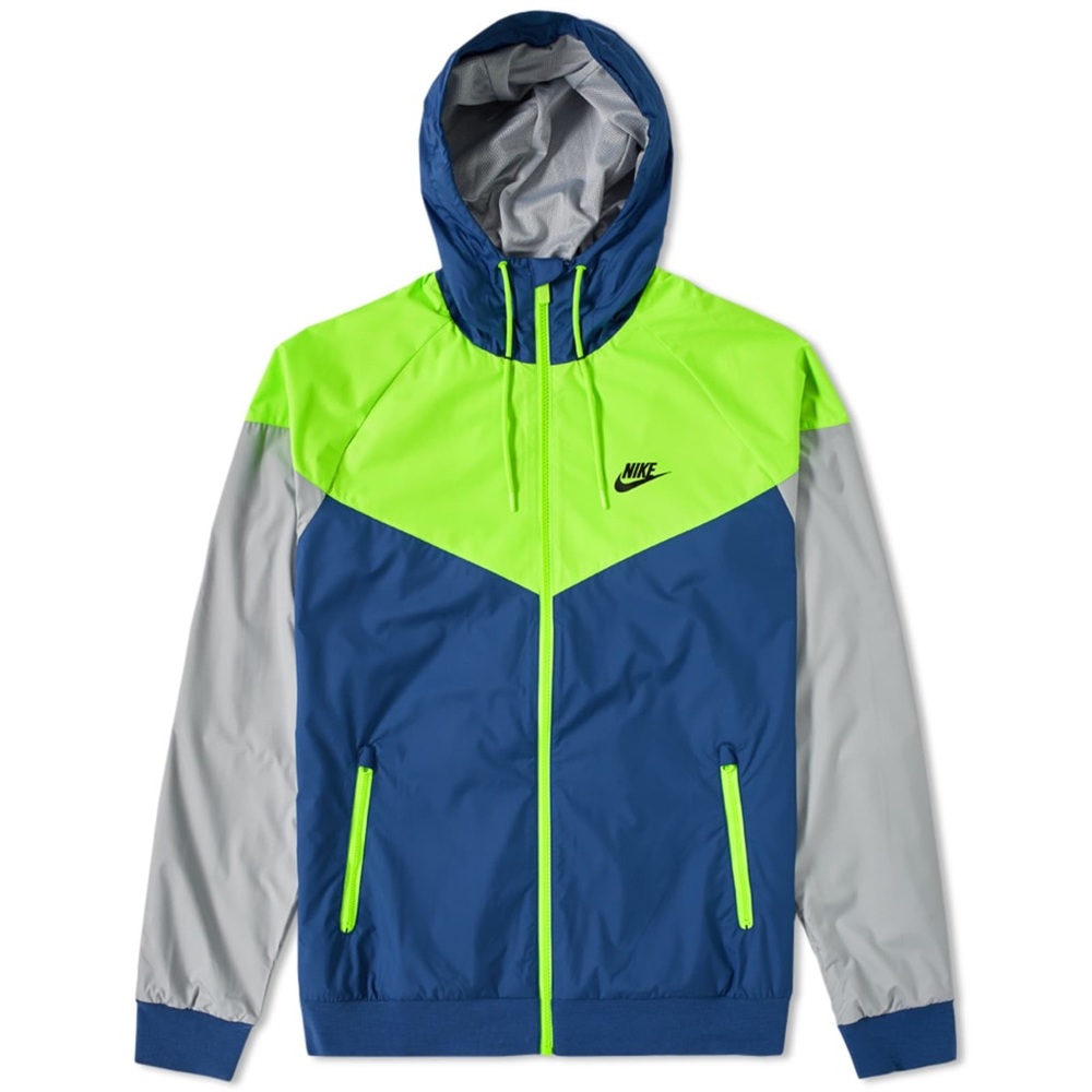 NIKE MENS WINDRUNNER coastal blue electric green💚💙